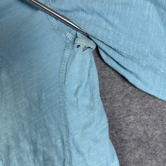 Rag Bone Shirt Mens Small Blue Henley Light Aqua Long Sleeve Destroyed Homeless - Picture 11 of 15